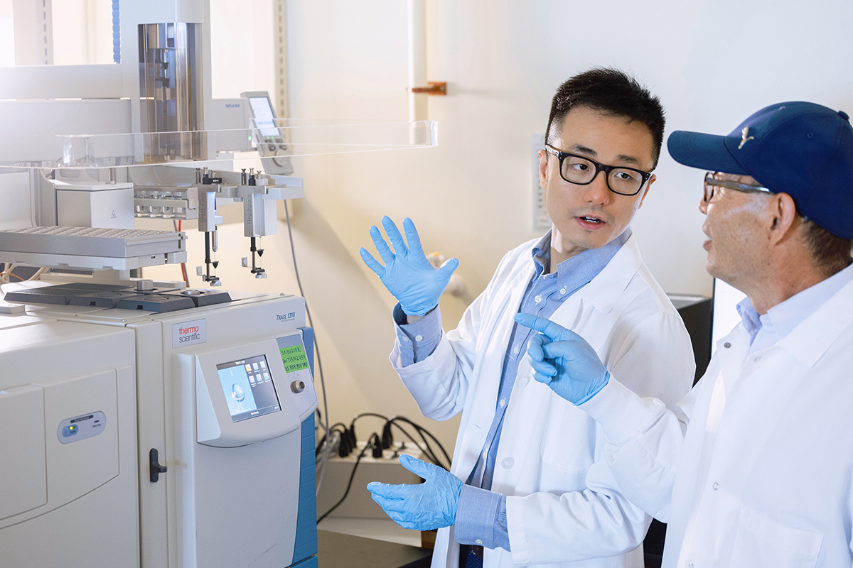 Two researchers in lab