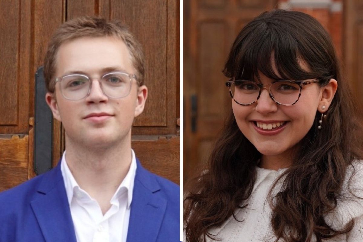 Emory students Raphael Nelson (L) and Isabel Horne