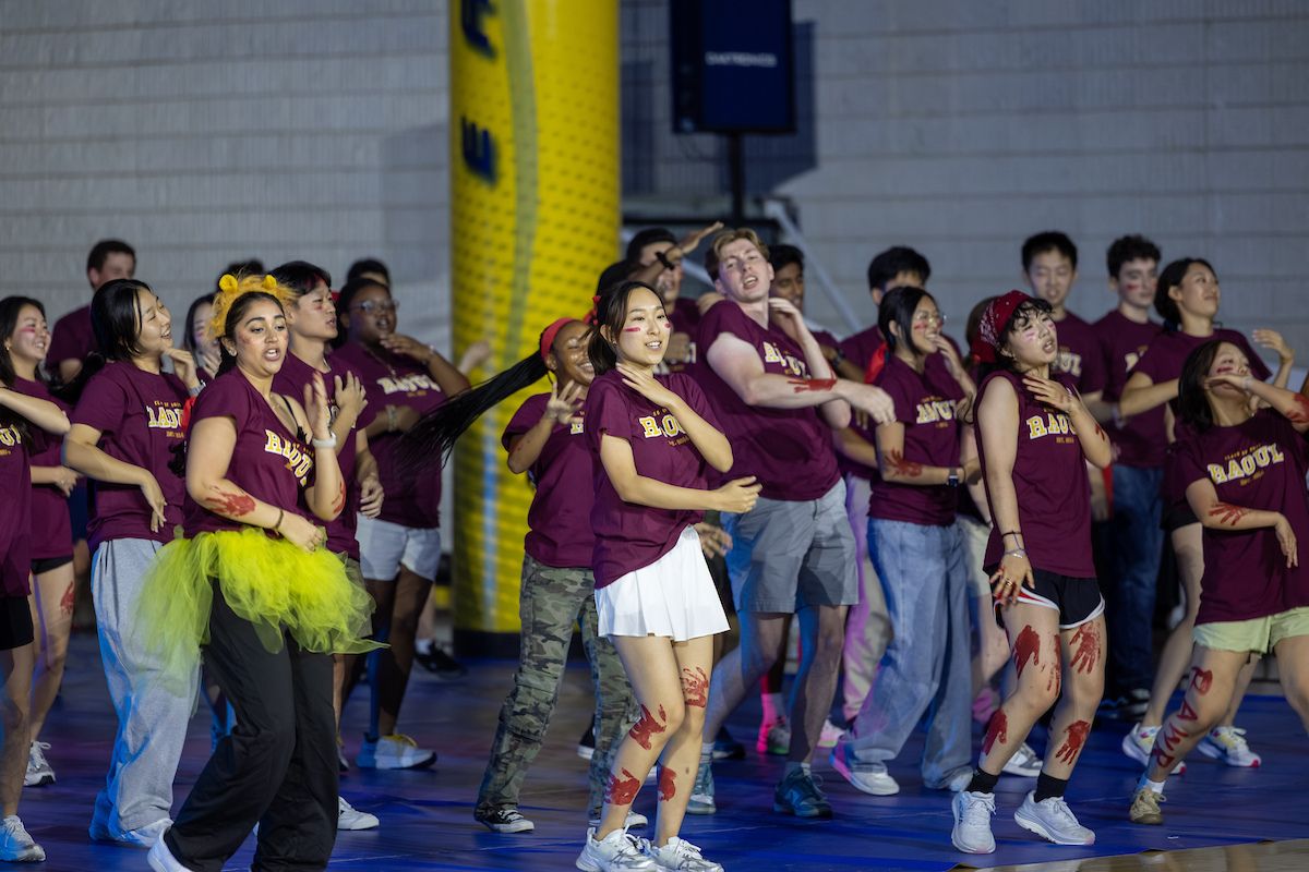 group of students dancing during Songfest 