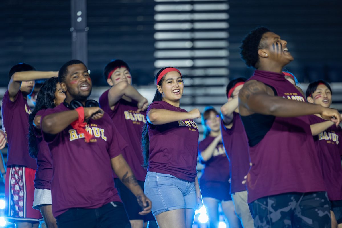 group of students dancing during Songfest