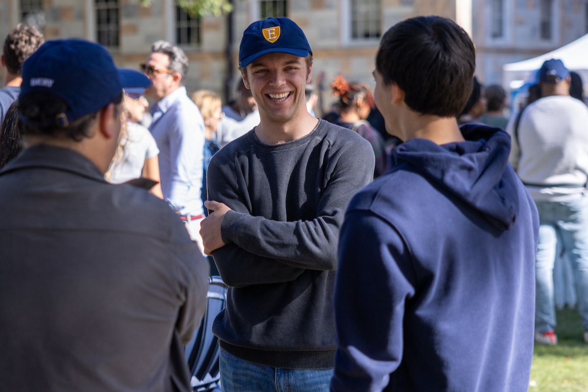 group of men chatting