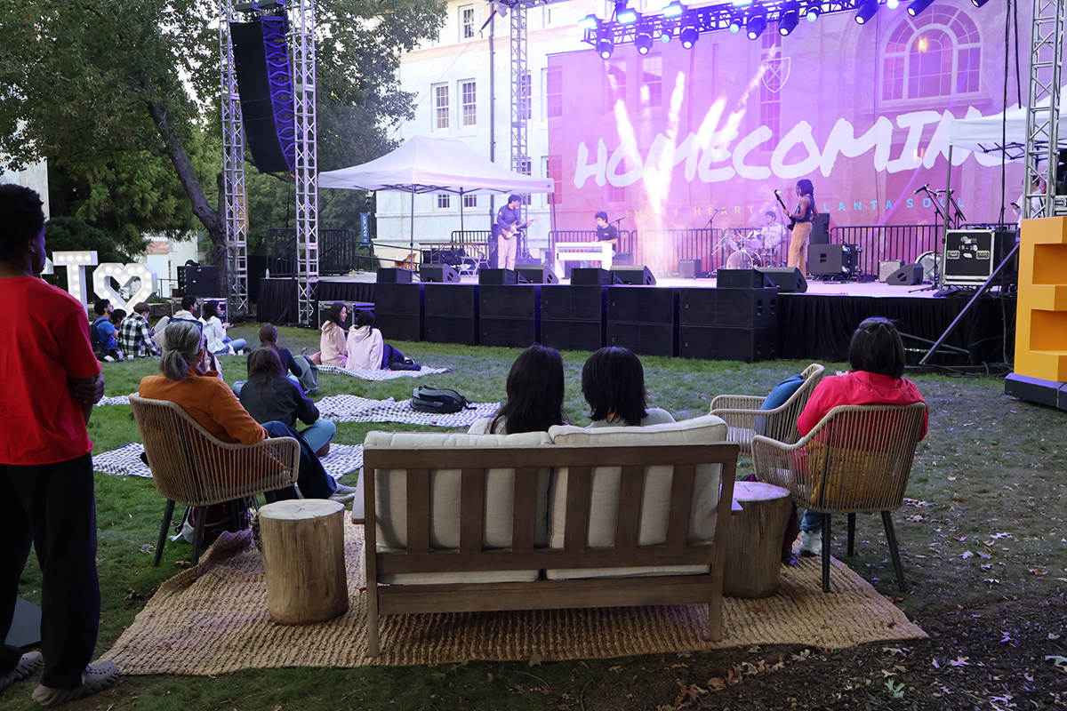 folks watching performers