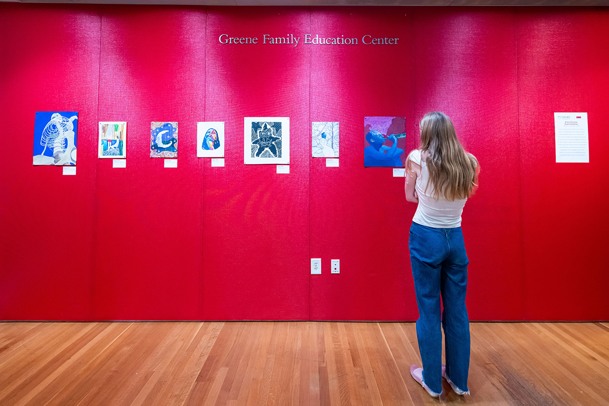 Wide shot of entire wall