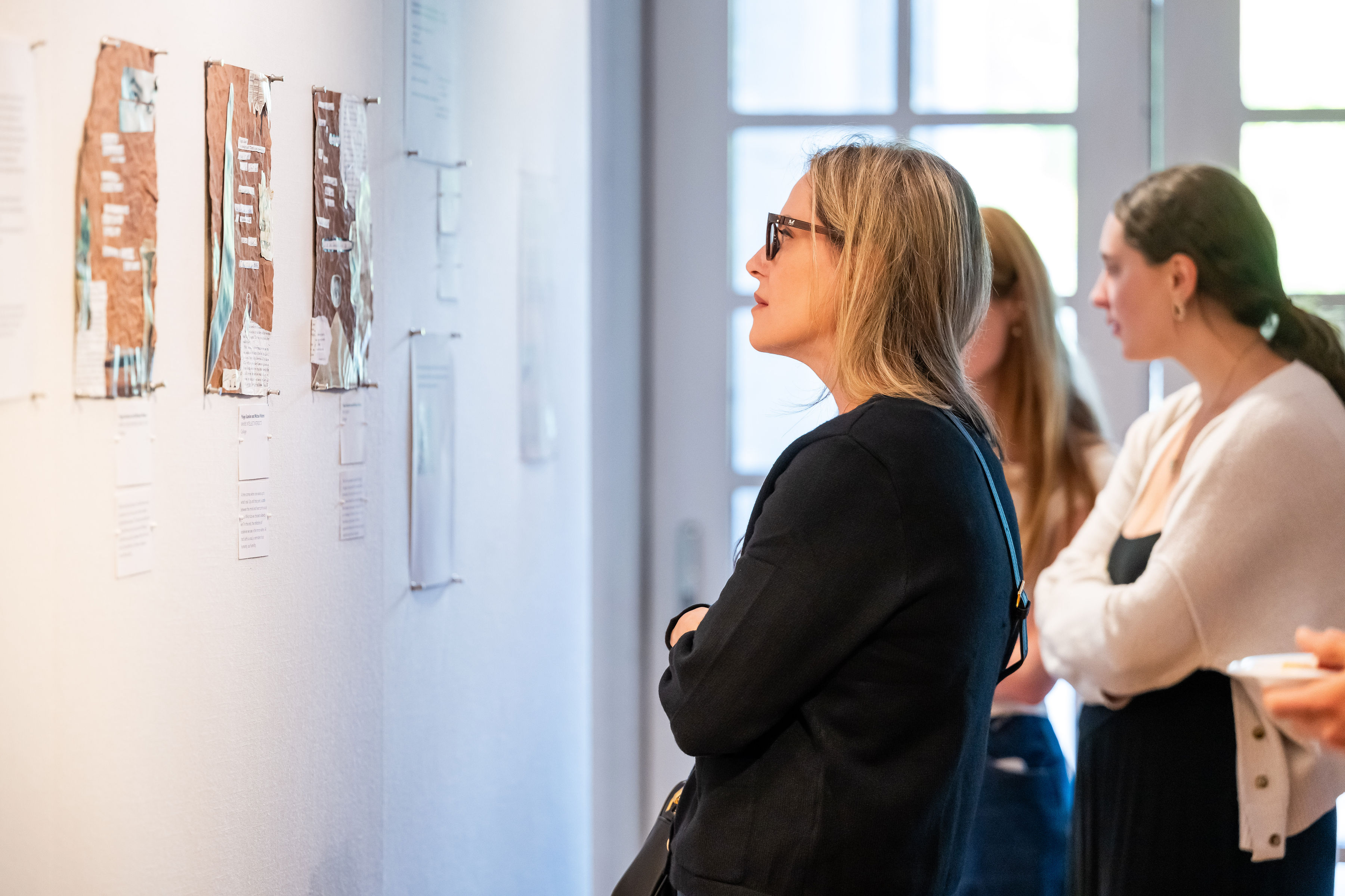 Person looking at a painting