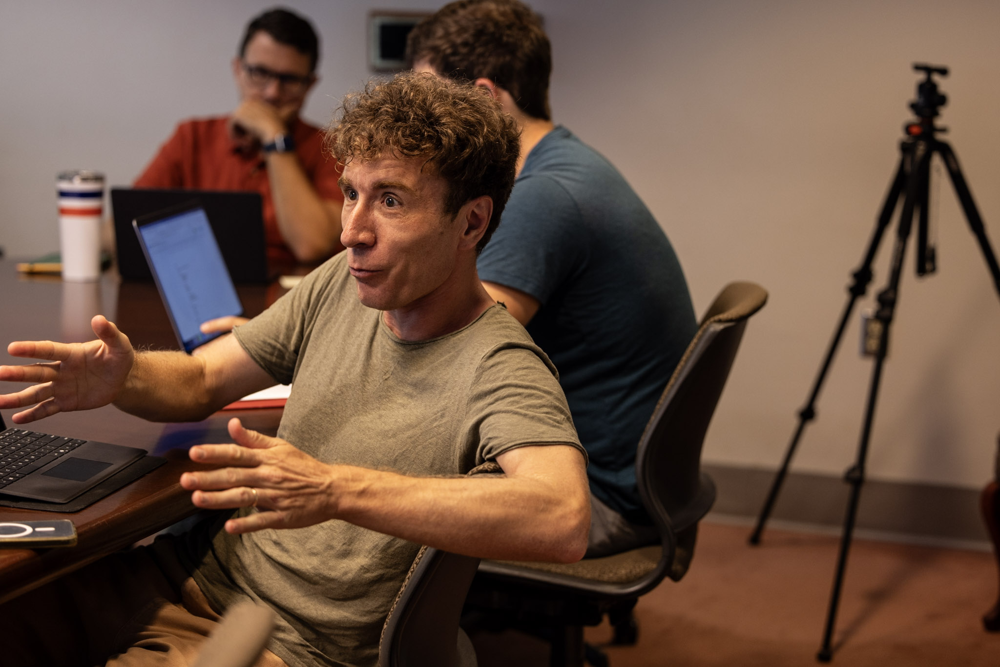 man talking and gesturing