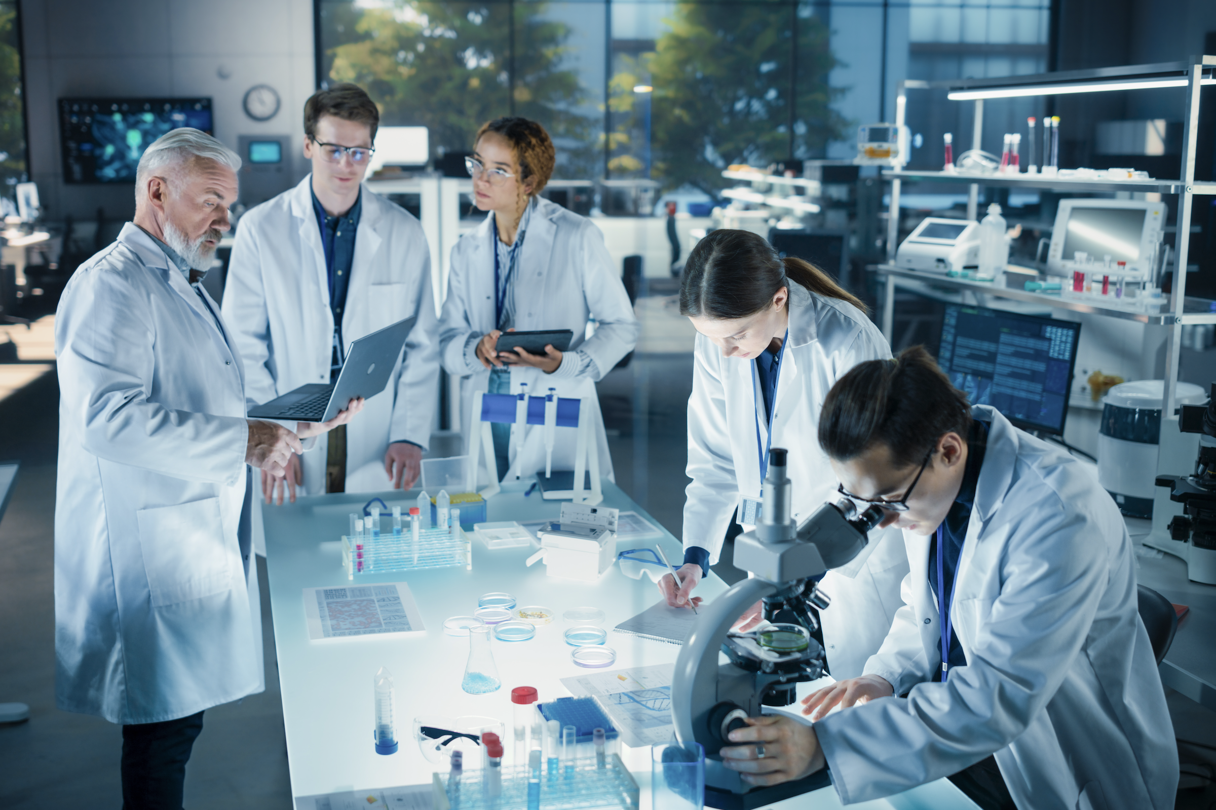 Researchers in laboratory