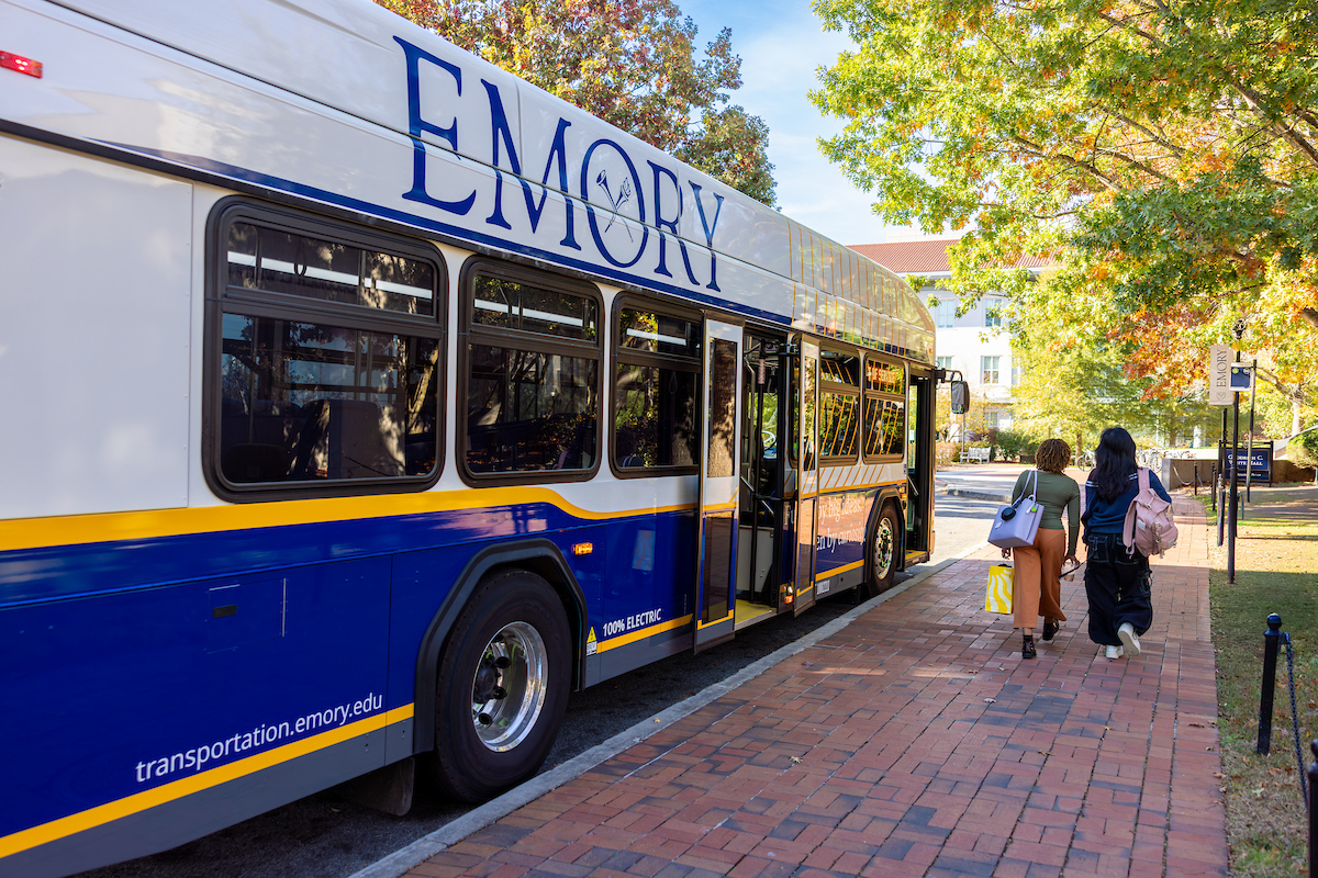 shuttle letting folks on at a stop