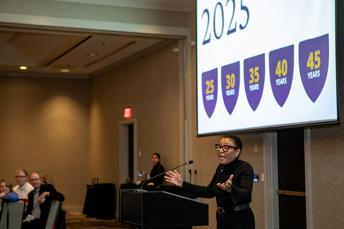 President Sears speaks