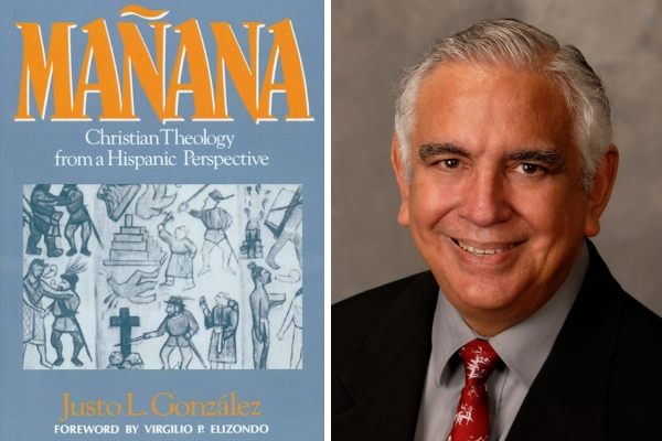 book cover and portrait of author Justo Gonzalez