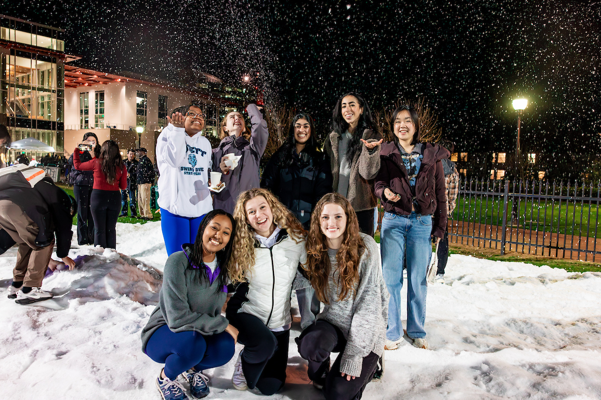 group of women pose together