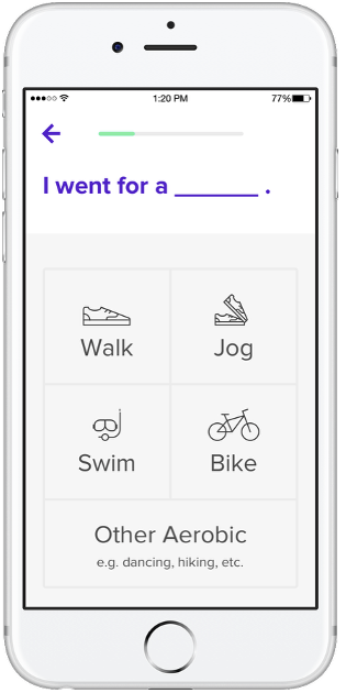 Example of rehab prompts in the app