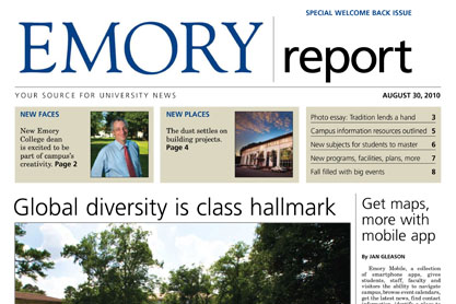 front cover of Emory Report Fall 2010