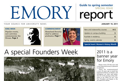 front cover of Emory Report Spring Semester 2011 issue