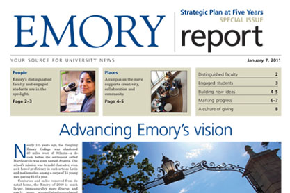 front cover of Emory Report Strategic Plan issue