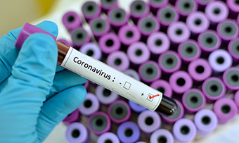 A vial labeled 'coronavirus'