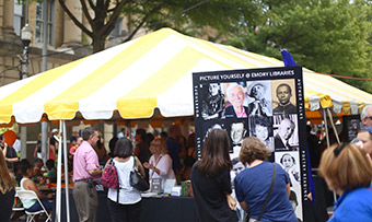 The Emory tent at a past Decatur Book Festival