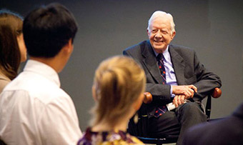 President Jimmy Carter speaks to a group