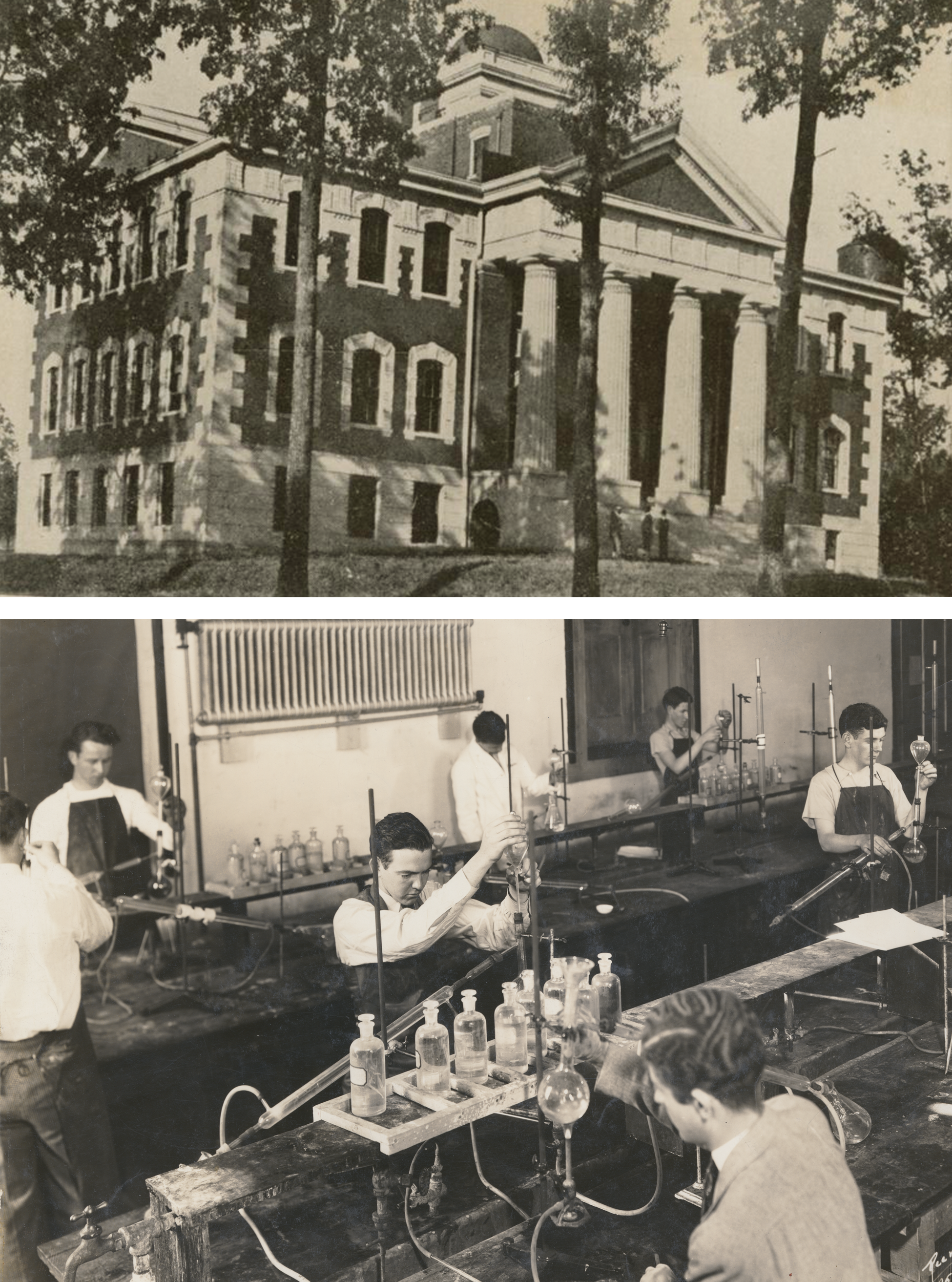 EOxford College's Pierce Science Hall and science lab, 1940s