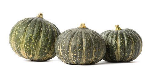 Three gourds on a white background